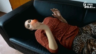 Sofia In Fruit-crushing Spree In Her Worn Socks – POV