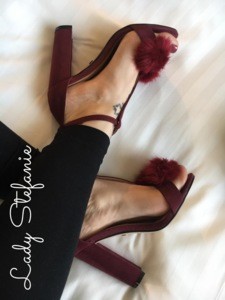 Bordeaux Plush High Heels 1